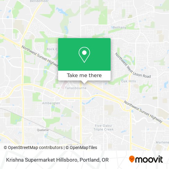 Mapa de Krishna Supermarket Hillsboro