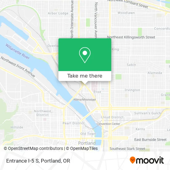 Entrance I-5 S map