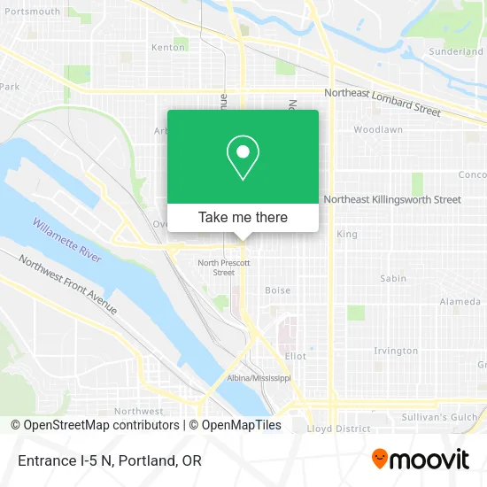 Mapa de Entrance I-5 N