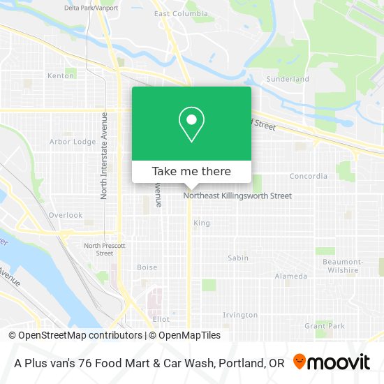 A Plus van's 76 Food Mart & Car Wash map