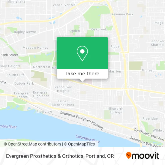 Evergreen Prosthetics & Orthotics map