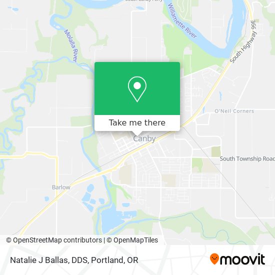 Natalie J Ballas, DDS map