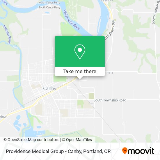 Mapa de Providence Medical Group - Canby