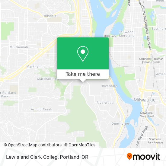 Lewis and Clark Colleg map