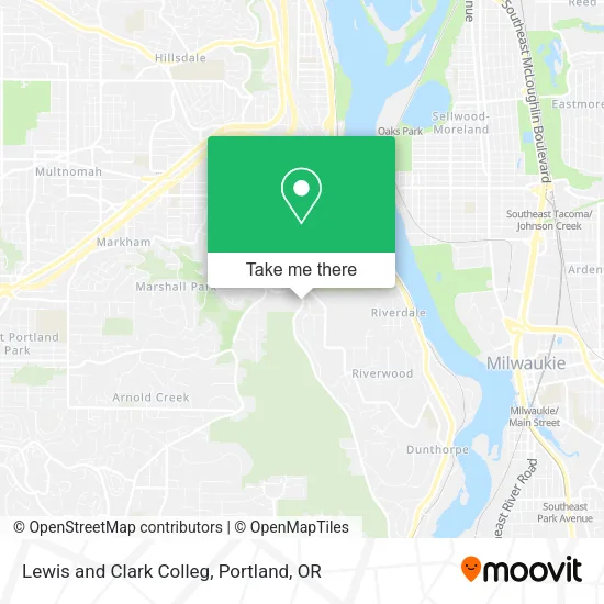 Lewis and Clark Colleg map