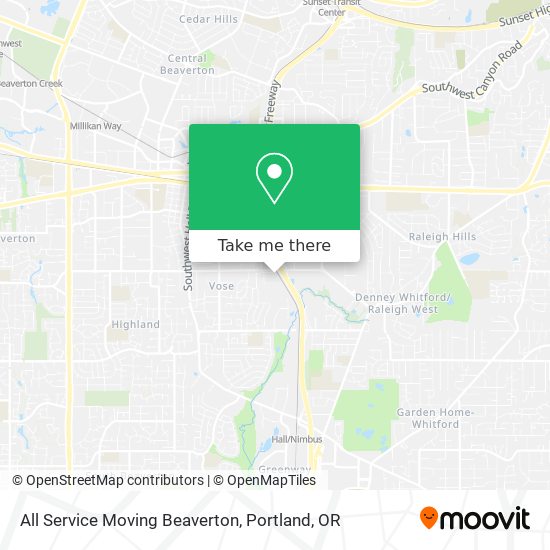Mapa de All Service Moving Beaverton