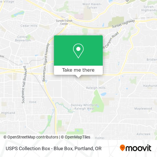 USPS Collection Box - Blue Box map