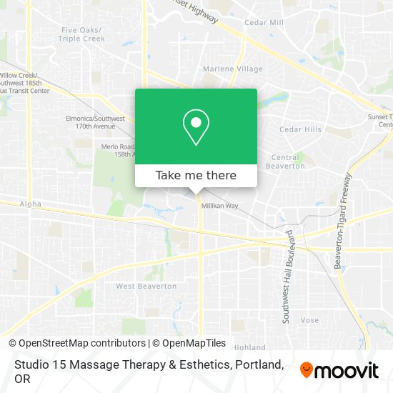 Studio 15 Massage Therapy & Esthetics map