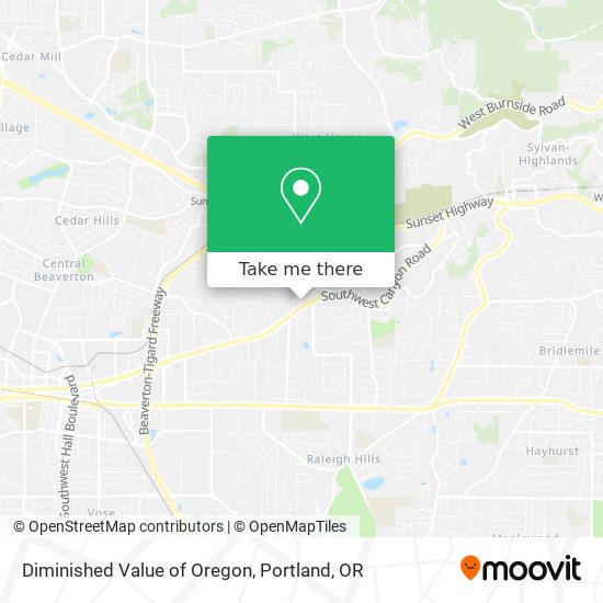 Mapa de Diminished Value of Oregon