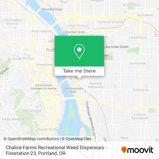 Chalice Farms Recreational Weed Dispensary - Firestation 23 map