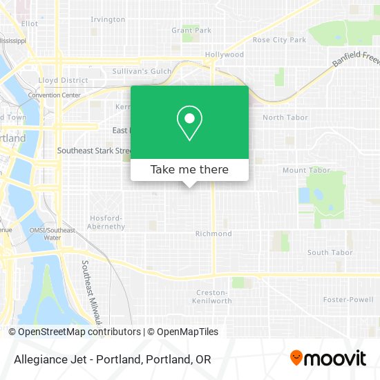 Mapa de Allegiance Jet - Portland