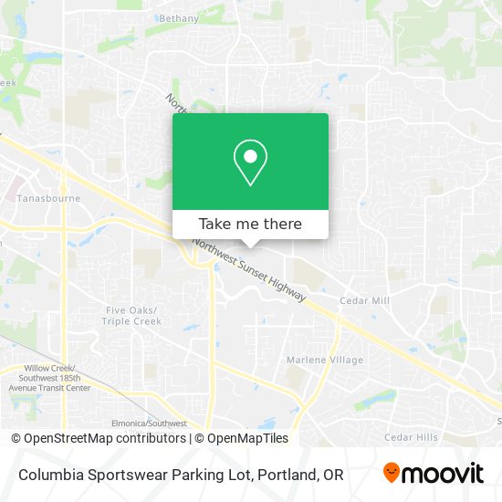 Mapa de Columbia Sportswear Parking Lot