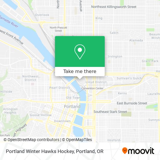 Portland Winter Hawks Hockey map