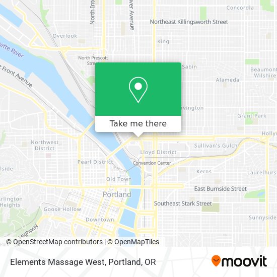 Elements Massage West map