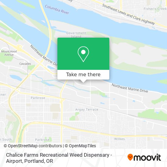 Chalice Farms Recreational Weed Dispensary - Airport map