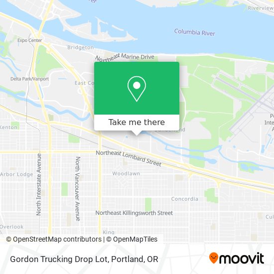 Mapa de Gordon Trucking Drop Lot