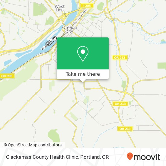 Clackamas County Health Clinic map