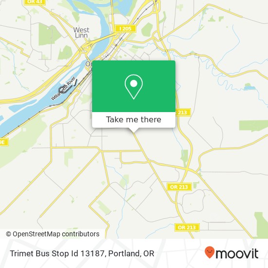 Mapa de Trimet Bus Stop Id 13187