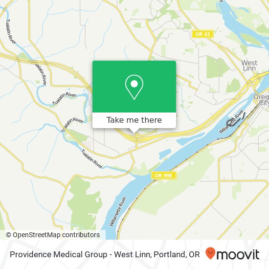 Mapa de Providence Medical Group - West Linn