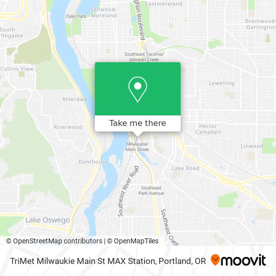 TriMet Milwaukie Main St MAX Station map