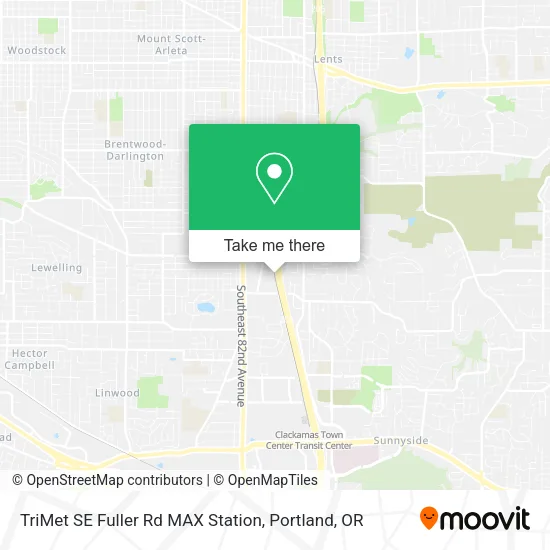 TriMet SE Fuller Rd MAX Station map