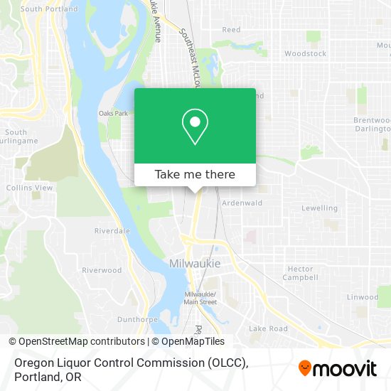 Mapa de Oregon Liquor Control Commission (OLCC)
