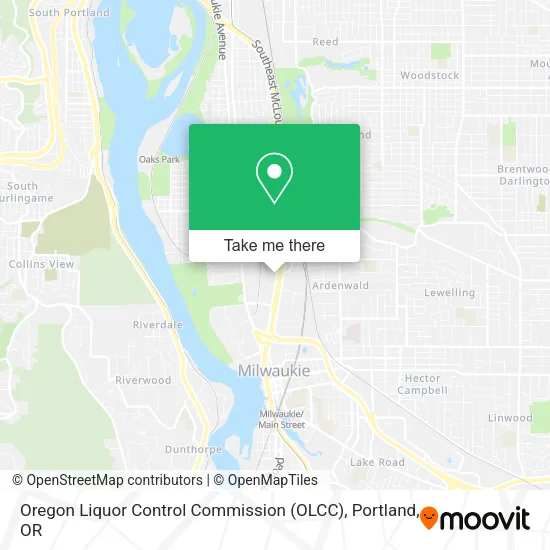 Mapa de Oregon Liquor Control Commission (OLCC)