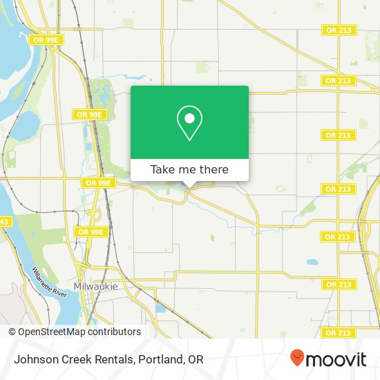 Johnson Creek Rentals map