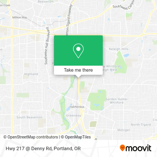Mapa de Hwy 217 @ Denny Rd