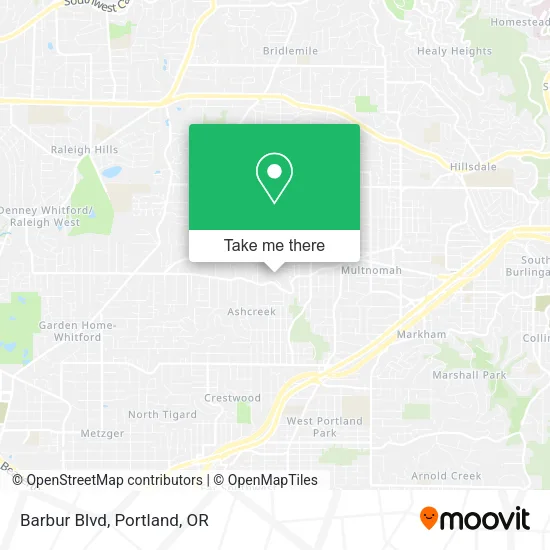 Barbur Blvd map