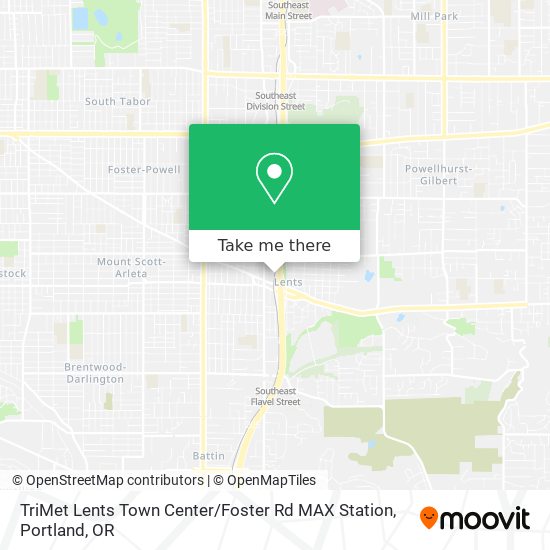 Mapa de TriMet Lents Town Center / Foster Rd MAX Station