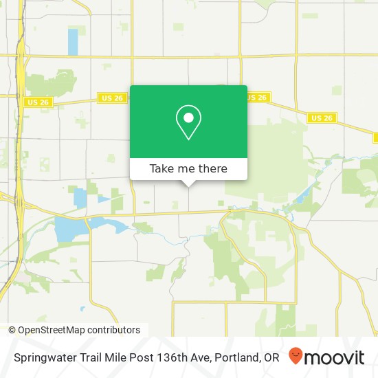 Mapa de Springwater Trail Mile Post 136th Ave