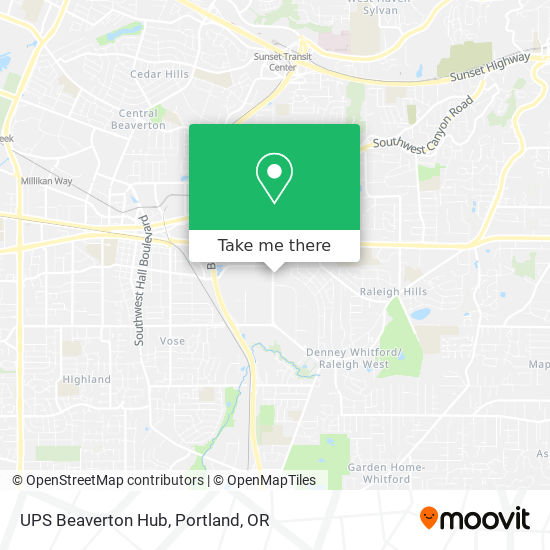 UPS Beaverton Hub map