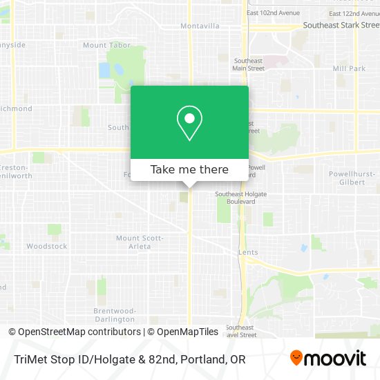 Mapa de TriMet Stop ID/Holgate & 82nd