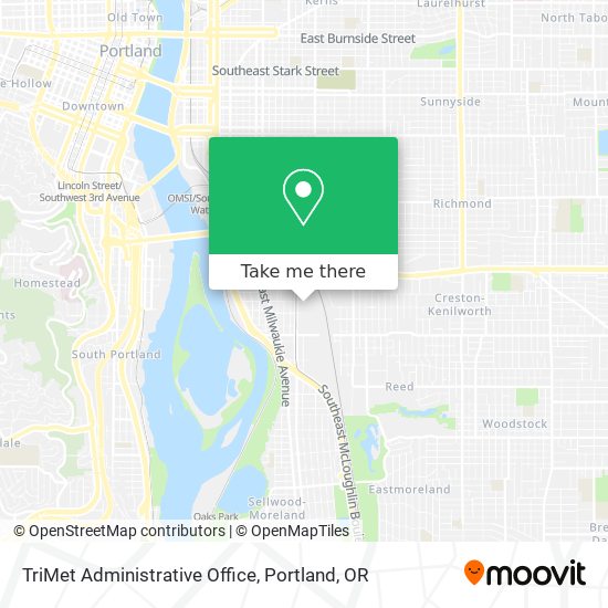 TriMet Administrative Office map