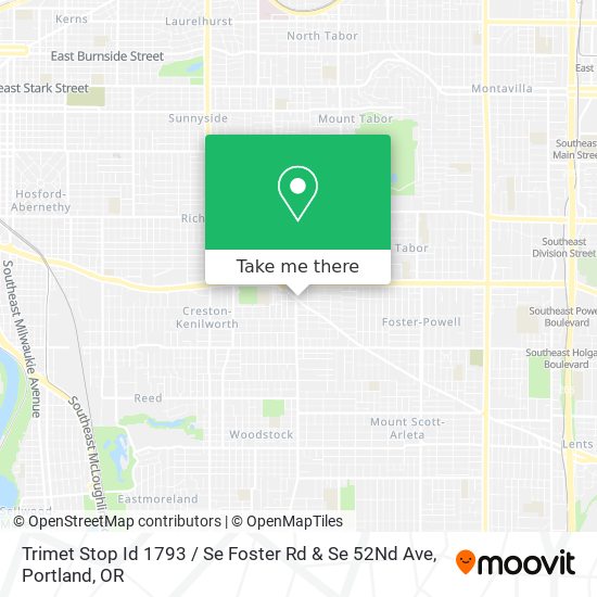 Trimet Stop Id 1793 / Se Foster Rd & Se 52Nd Ave map
