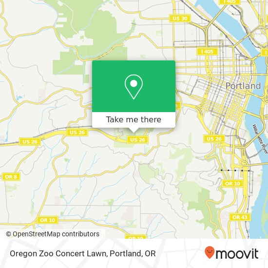 Mapa de Oregon Zoo Concert Lawn