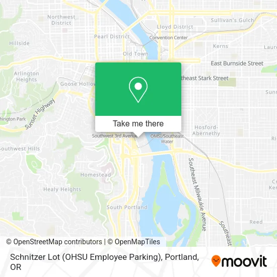 Schnitzer Lot (OHSU Employee Parking) map