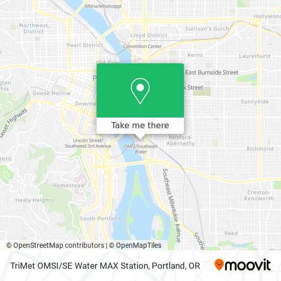 Mapa de TriMet OMSI / SE Water MAX Station
