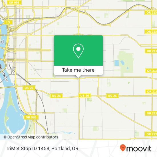 Mapa de TriMet Stop ID 1458