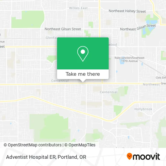 Adventist Hospital ER map