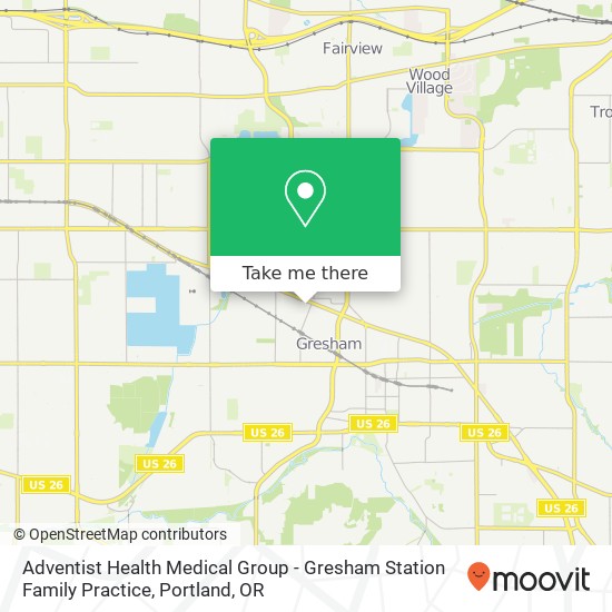 Mapa de Adventist Health Medical Group - Gresham Station Family Practice