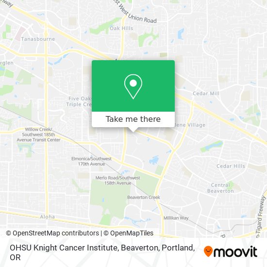 OHSU Knight Cancer Institute, Beaverton map