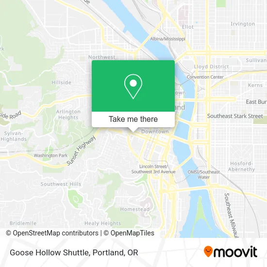 Goose Hollow Shuttle map