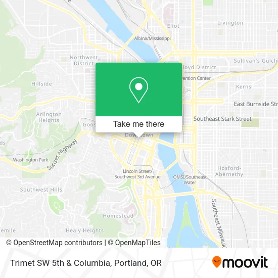 Trimet SW 5th & Columbia map
