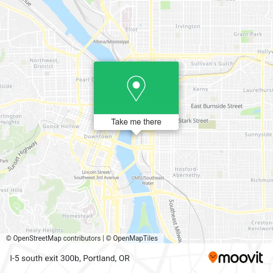 I-5 south exit 300b map