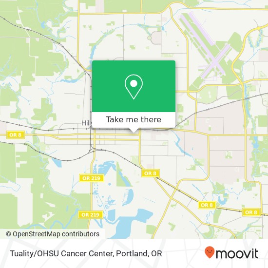 Mapa de Tuality/OHSU Cancer Center