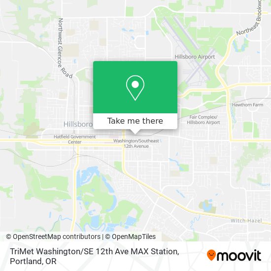 TriMet Washington / SE 12th Ave MAX Station map
