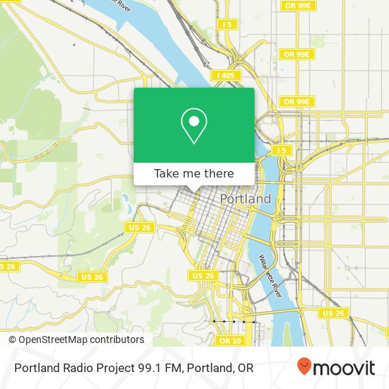 Mapa de Portland Radio Project 99.1 FM