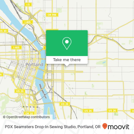 Mapa de PDX Seamsters Drop-In Sewing Studio